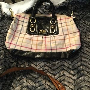 Tan w/black Coach Hand-bag